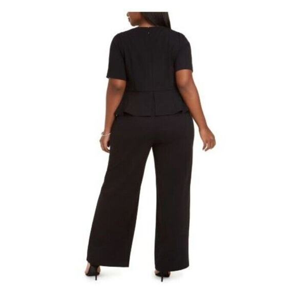 ADRIANNA PAPELL Womens Black Gathered Short Sleeve Surplice Neckline Cocktail Wi - Picture 3 of 16